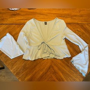 Blue lightweight cropped long sleeve